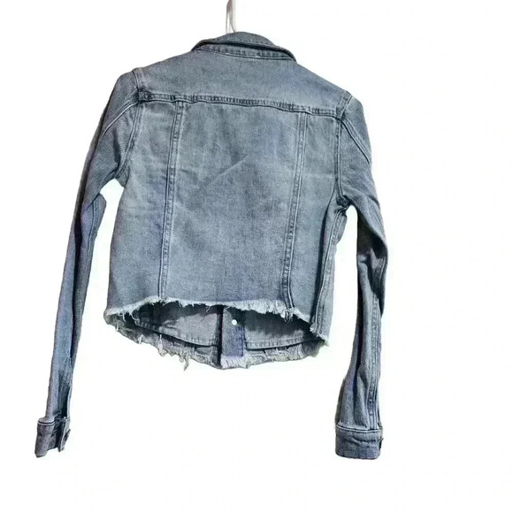Light Wash Distressed Denim Jacket - Never Worn - Picture 6 of 7